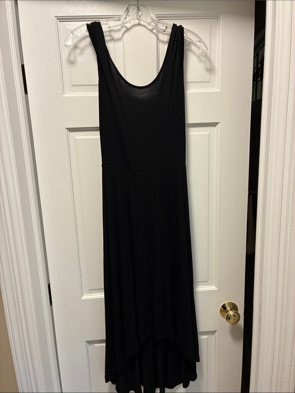 GAP Black Sleeveless Scoop High-Low Maxi Dress